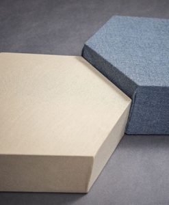 Different heights hexagon decoshapes acoustic panels